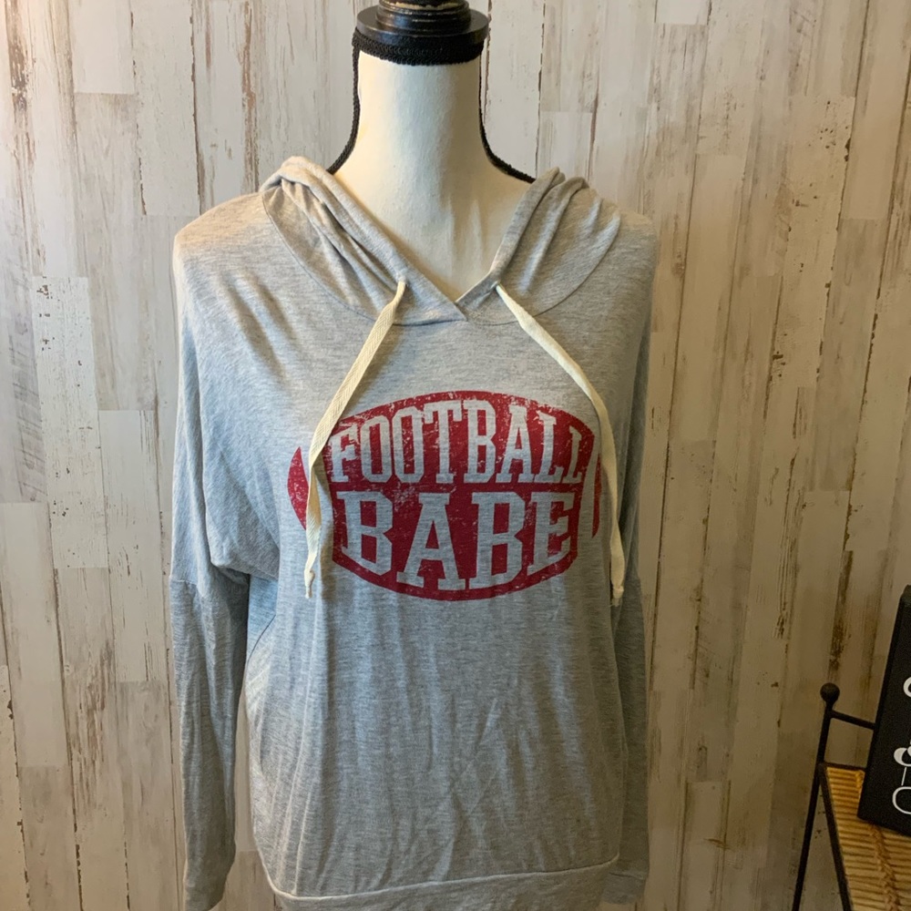 Color Bear Football Babe light weight hoodie. Size S. NWT